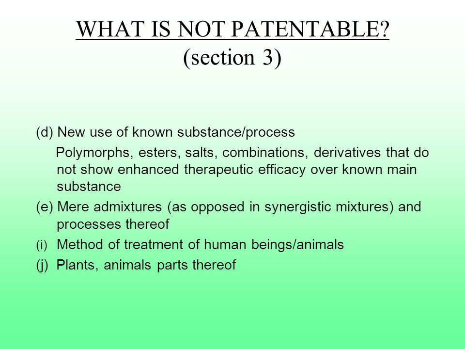Patentable invention deals